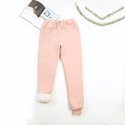 2021 BEFORW Autumn Winter Women Fleece Sweatpants Casual Thick Velvet Sizes S - XXXL