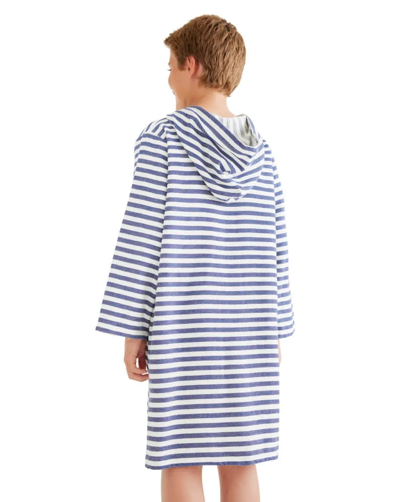 AMALFI Kids Hooded Towel: Navy/White