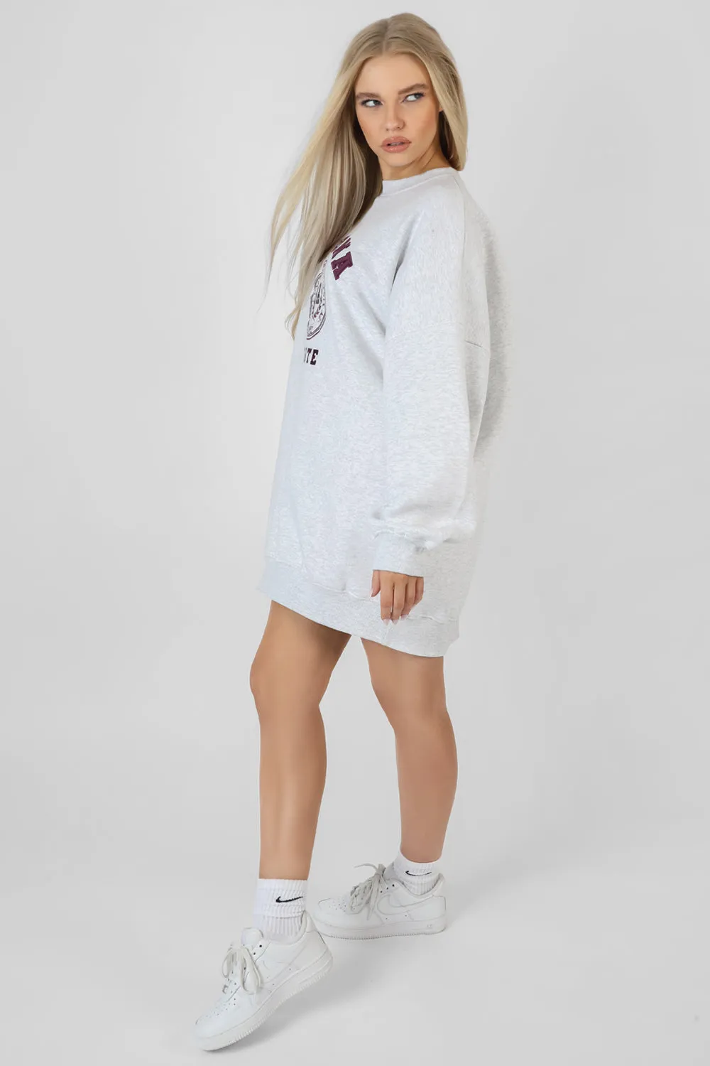 Arizona Graphic Sweat Dress Oatmeal Marl