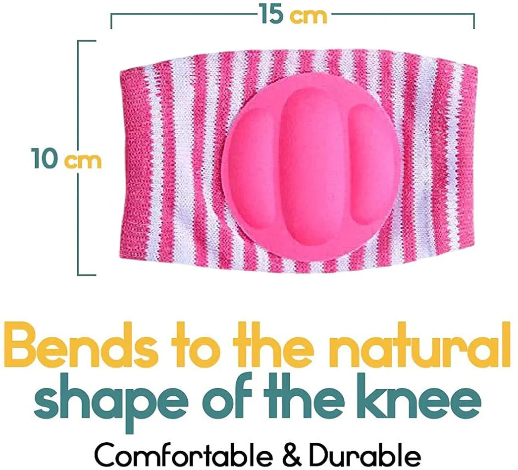 Babymoon Kids Padded Knee Pads for Crawling, Anti-Slip Stretchable Cotton - Yellow