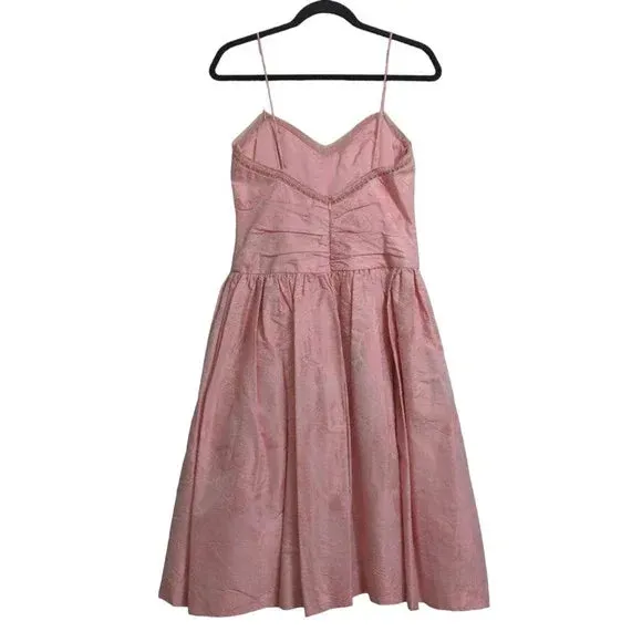 Badgley Mischka Pink Fit and Flare Cocktail Dres - Size 8