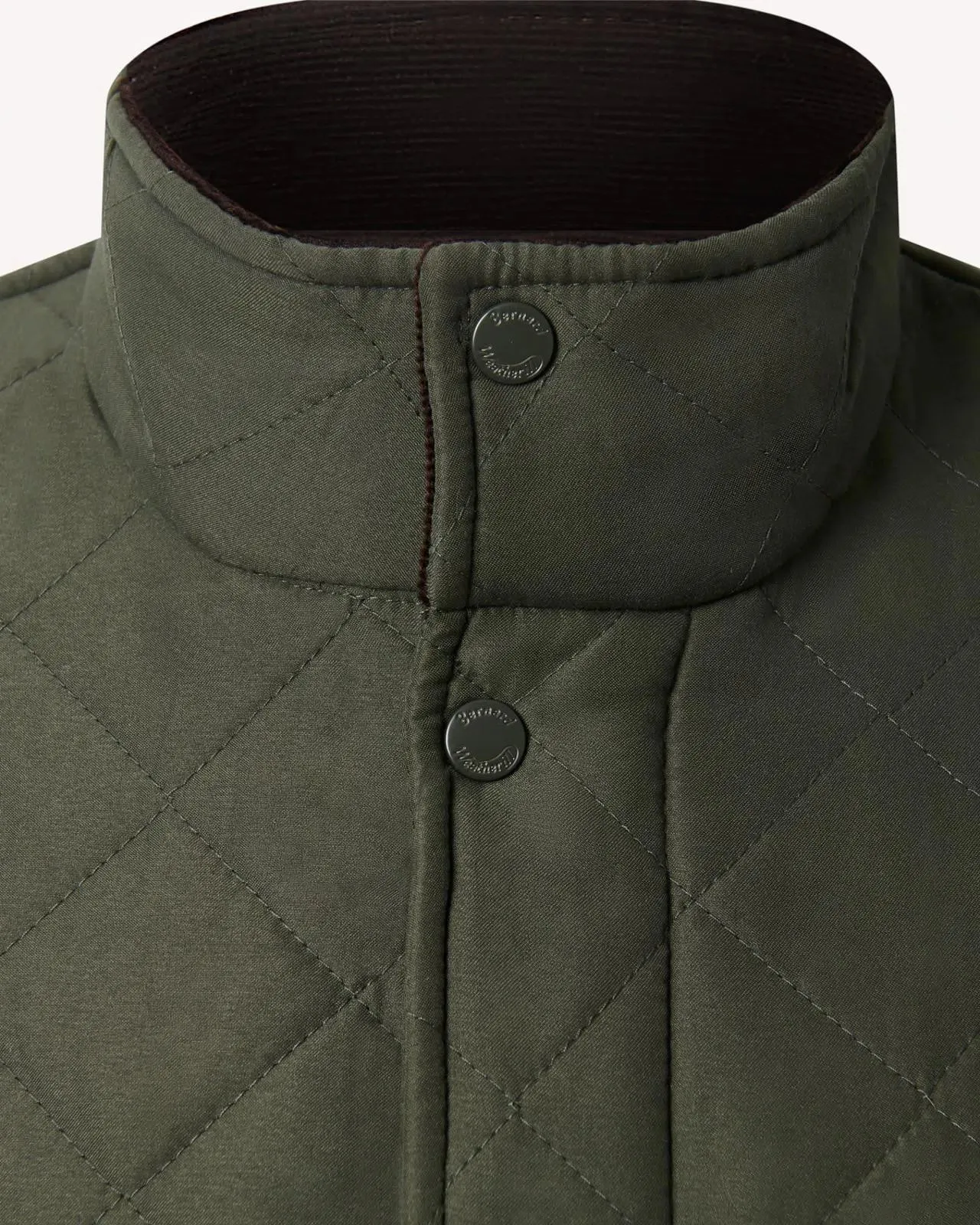 Bernard Weatherill Stand Collar Padded Jacket Khaki Green