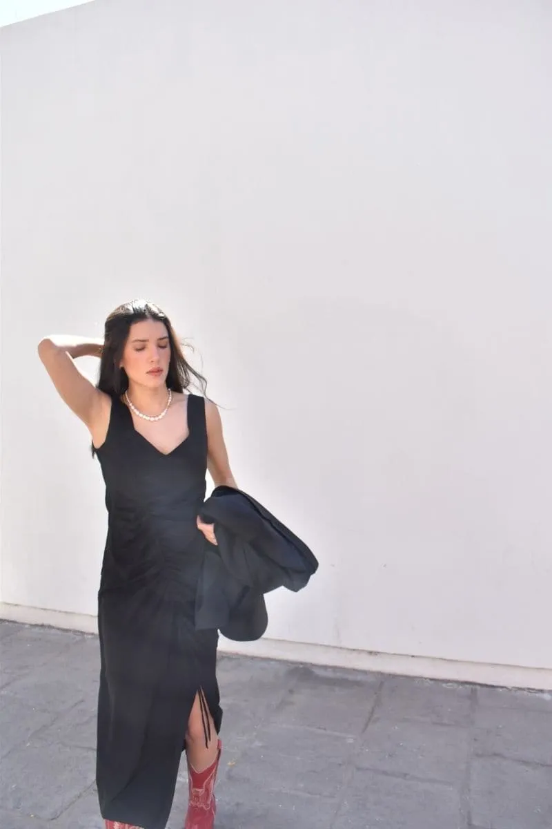 BLACK ALIE MIDI DRESS