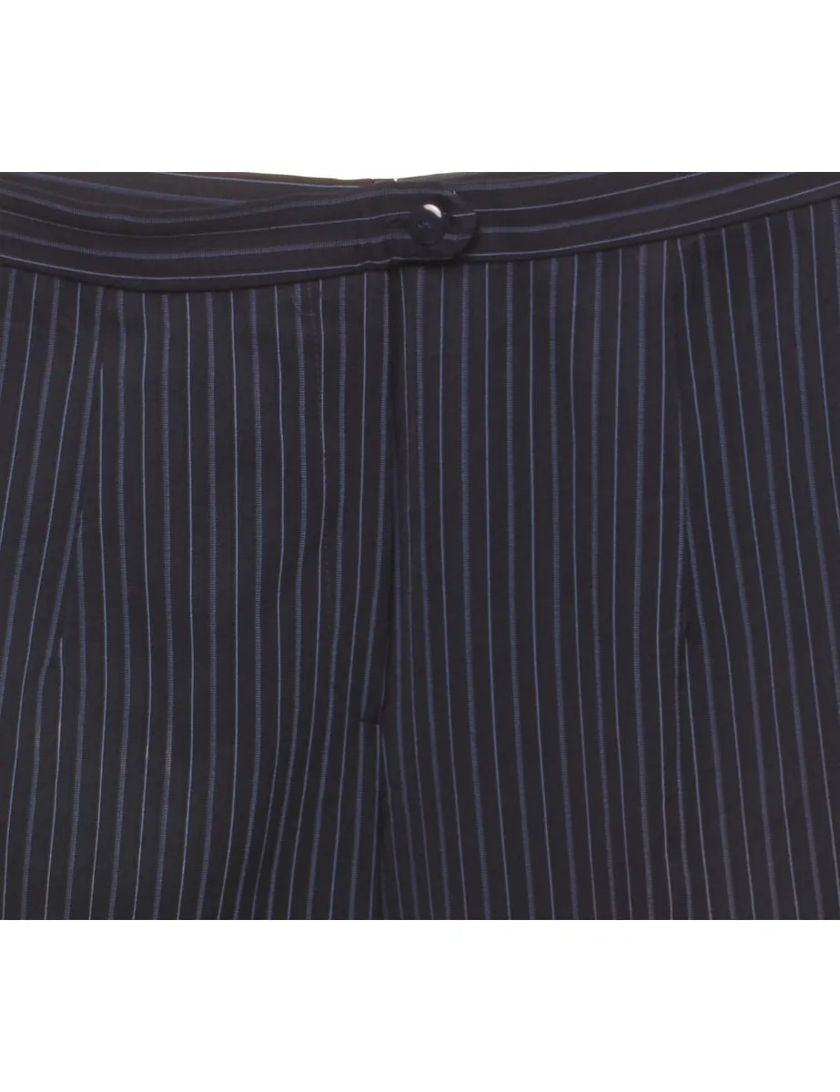 Black Pinstriped Trousers - W32 L30