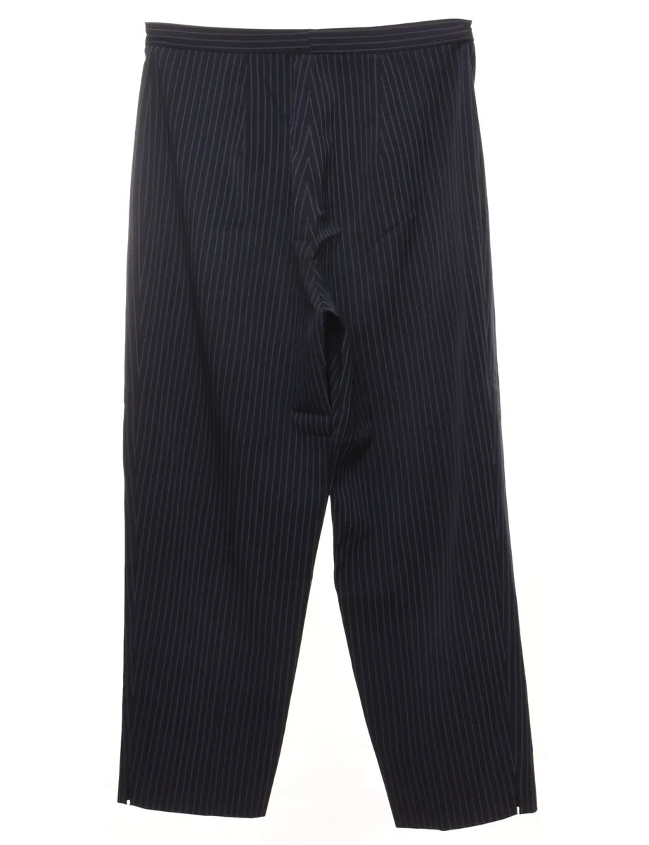 Black Pinstriped Trousers - W32 L30