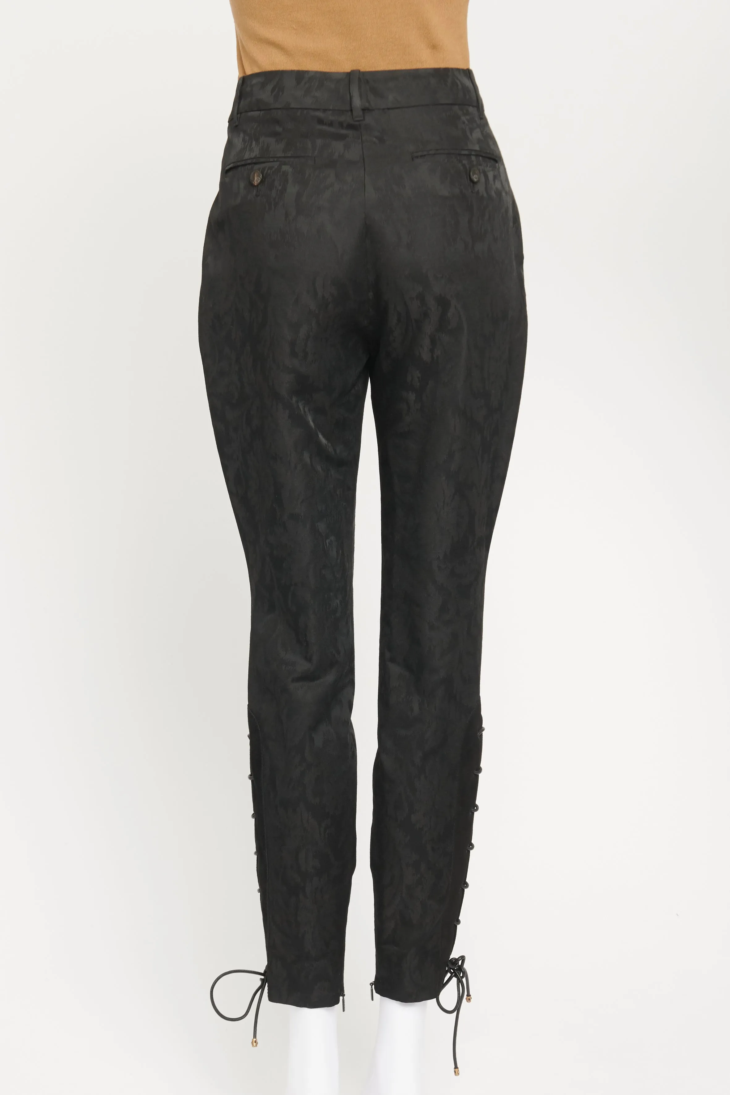 Black Wool Blend Preowned Tapered Trousers