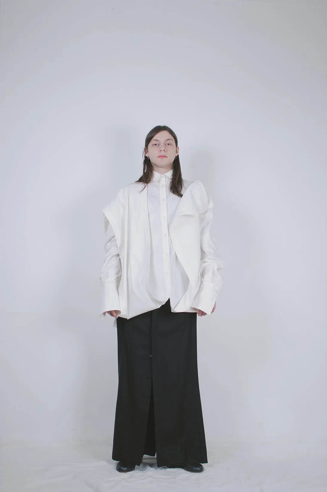 Black Wool Buttoned Trousers