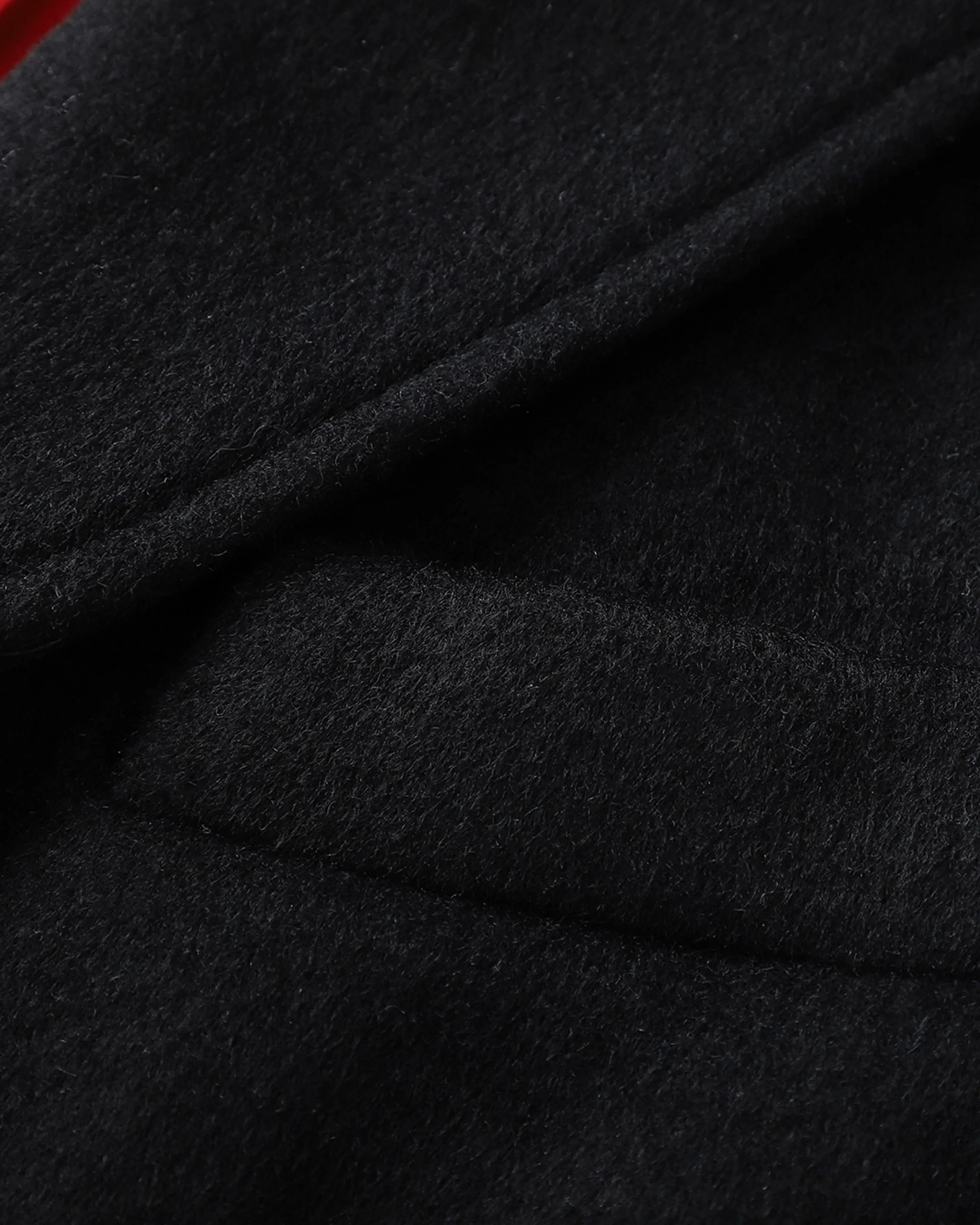 Black Wool Cashmere Covert Overcoat