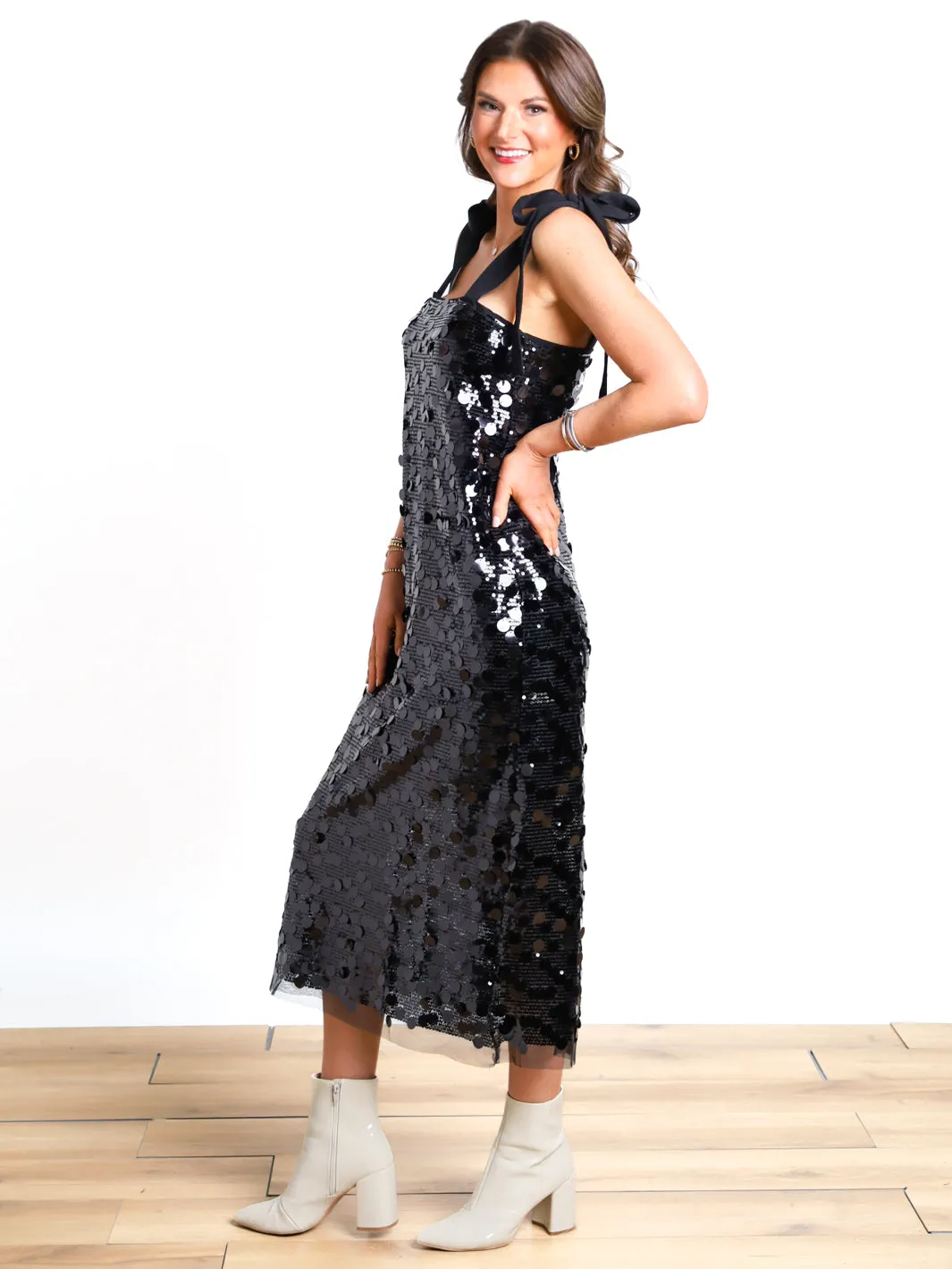 Bold Balance Sequin Midi Dress- FINAL SALE