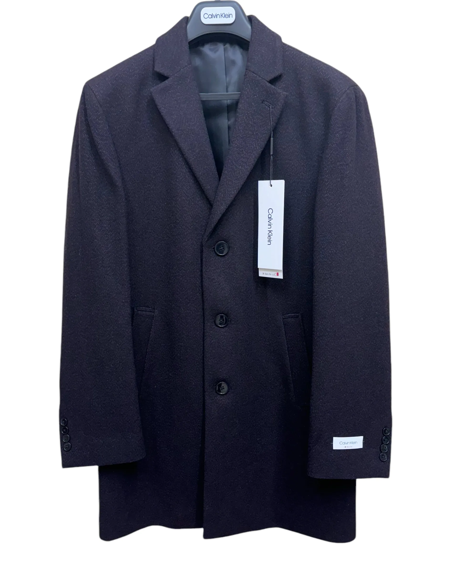 Calvin Klein Wool Blend Coat | Wine