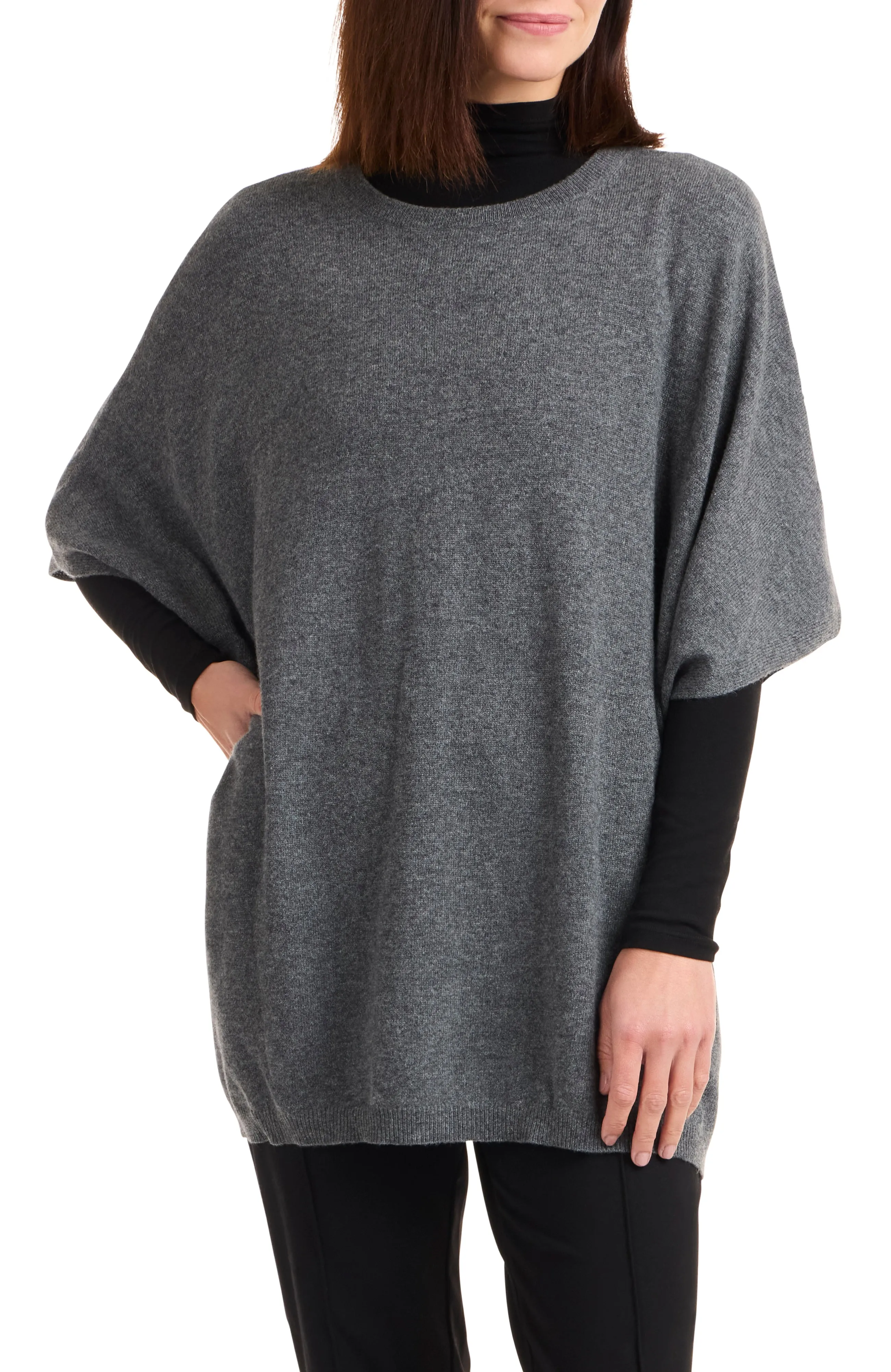 CASHMERE CREWNECK PONCHO