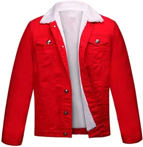 Christmas Style Scarlet Denim Trucker Jacket