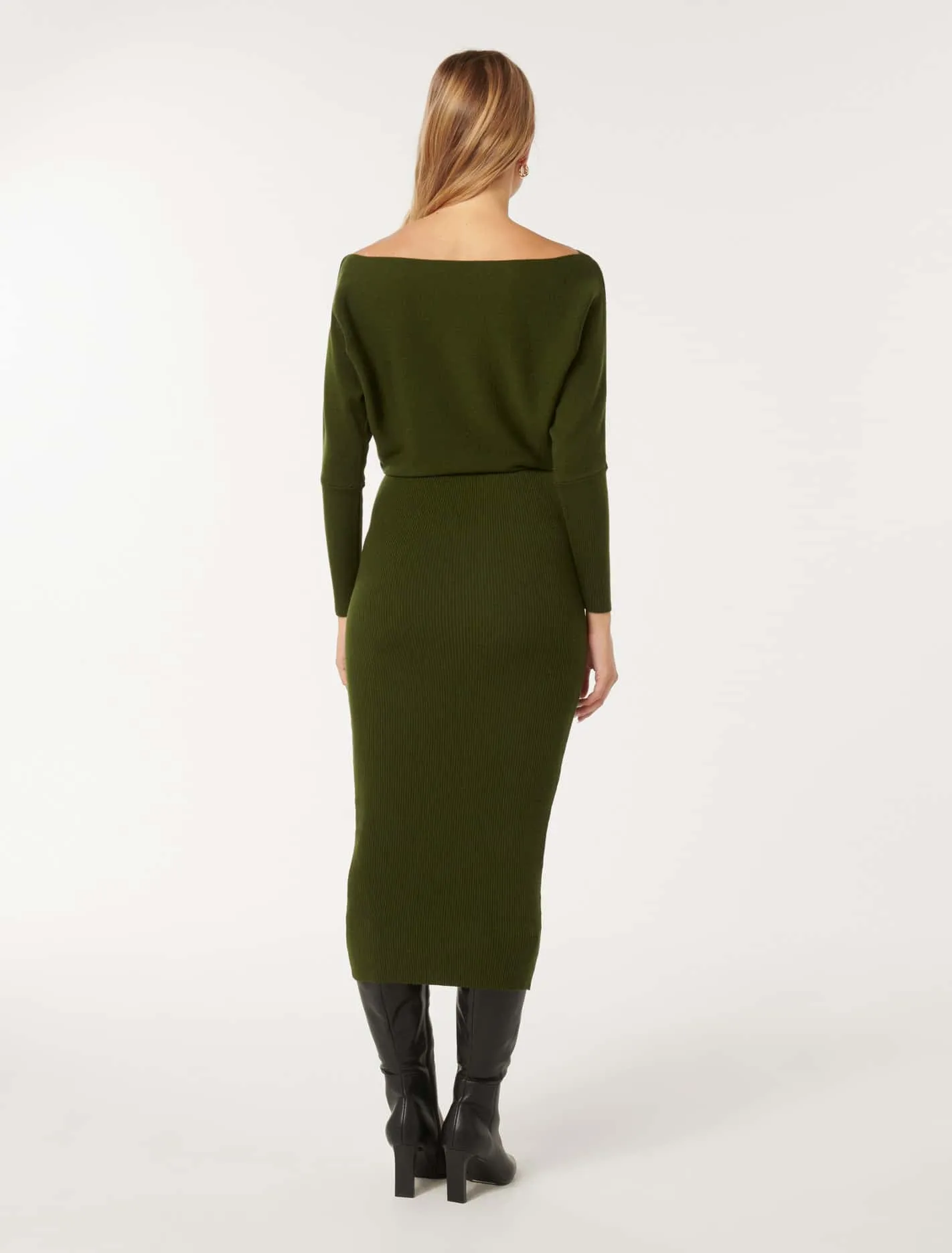 Ciara Tipped Shoulder Midi Dress