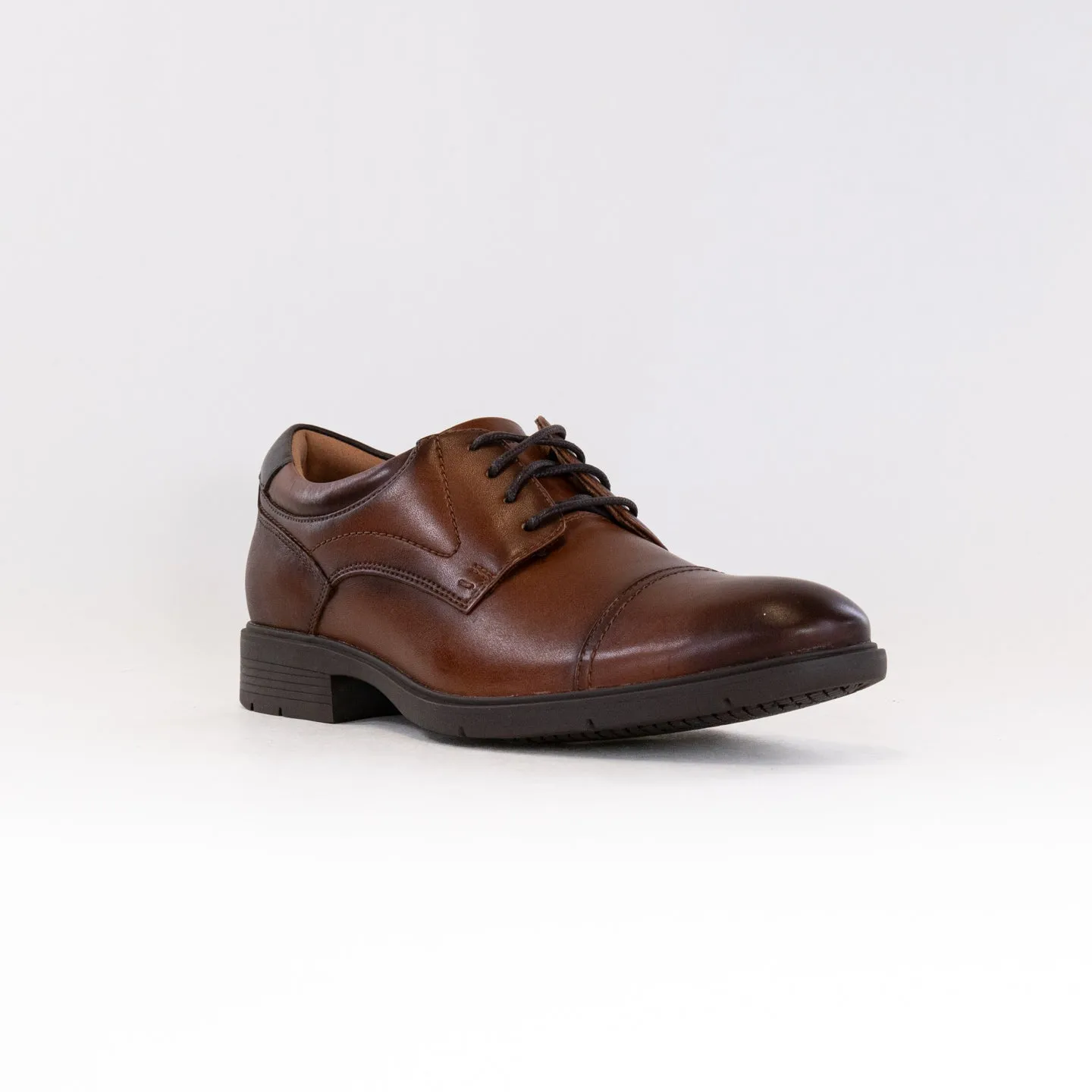 Clarks Eldredge Cap Toe Oxford (Men's) - Dark Tan Leather