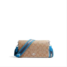 Coach Anna Foldover Clutch Crossbody In Signature Canvas