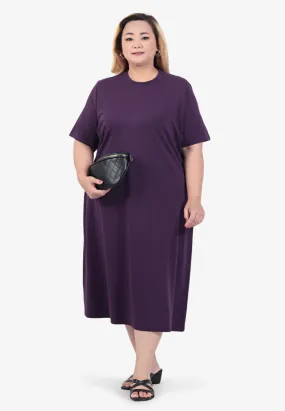 Collins Basic Cotton Midi Dress - Purple