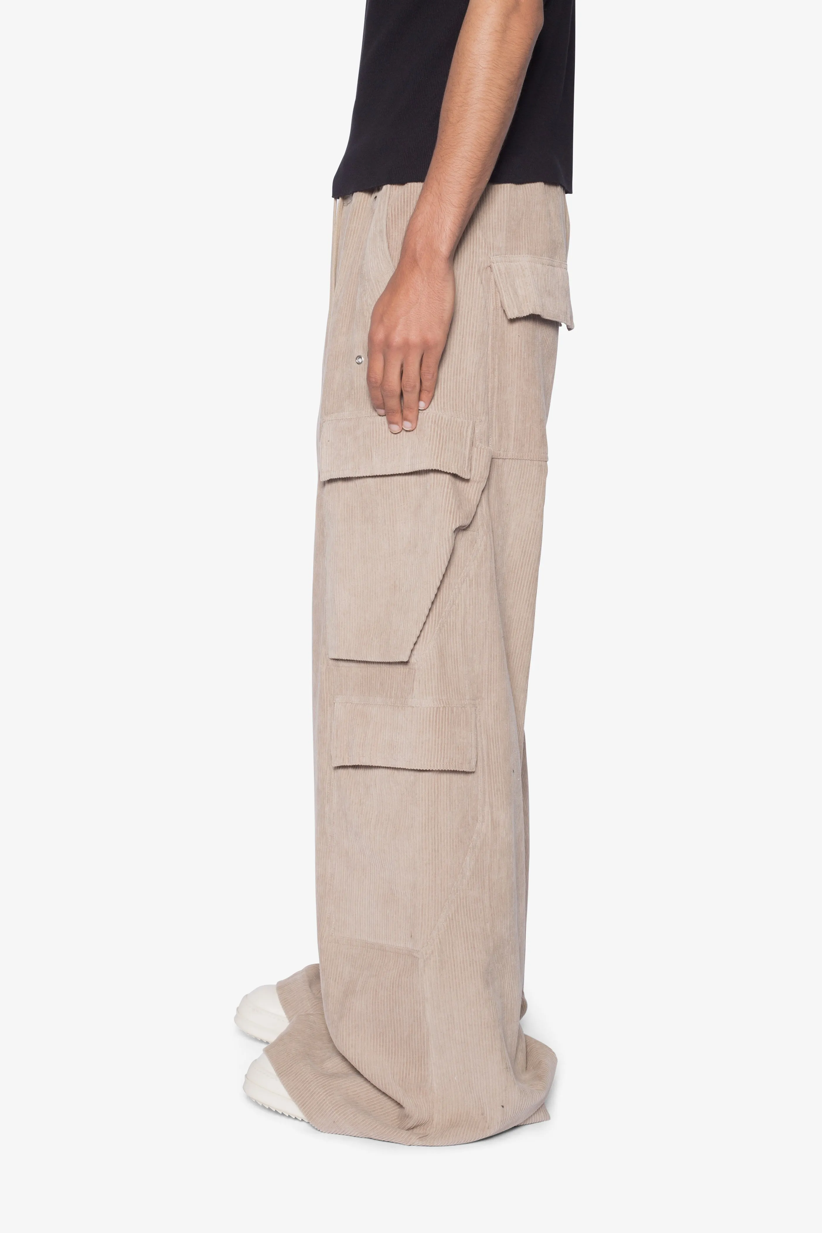 Corduroy Rave Double Cargo Pants - Khaki