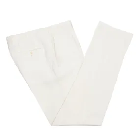 Cream Loro Piana Linen & Silk Regular Fit Trousers