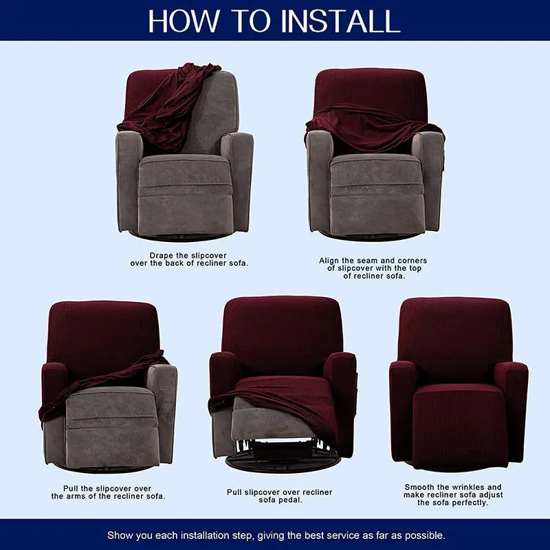 Dark Color Stretchable Recliner Slipcover