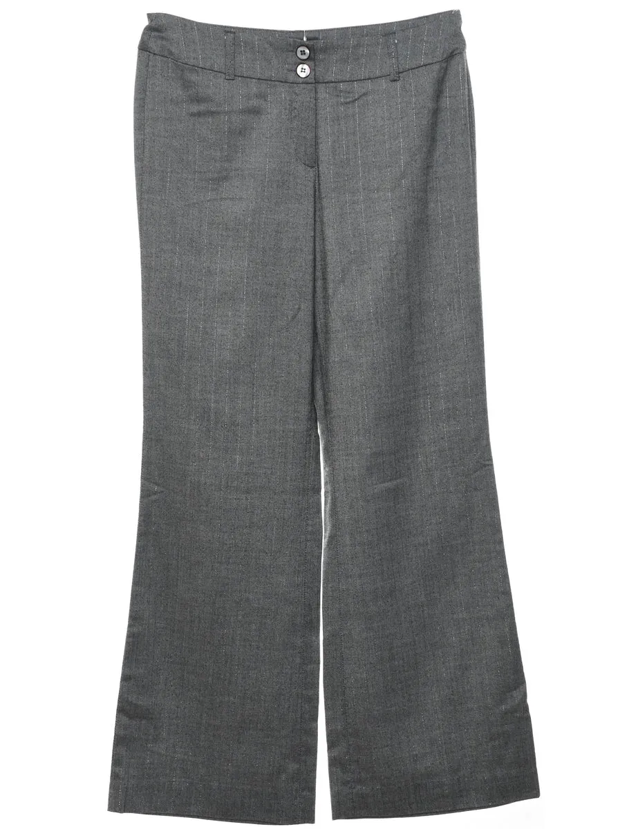 Dark Grey Striped Trousers - W30 L30