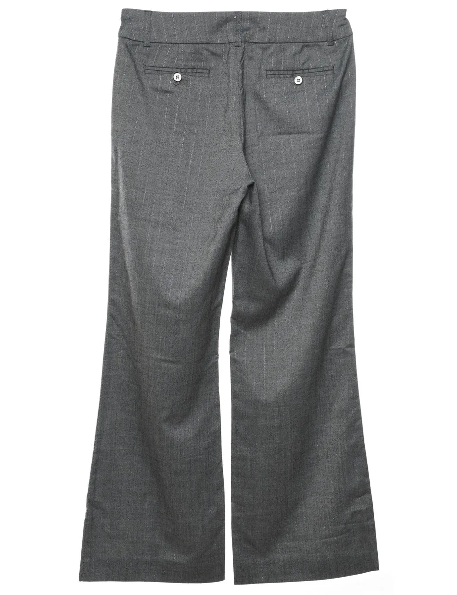 Dark Grey Striped Trousers - W30 L30