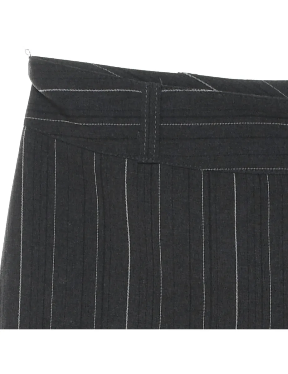 Dark Grey Striped Trousers - W30 L31