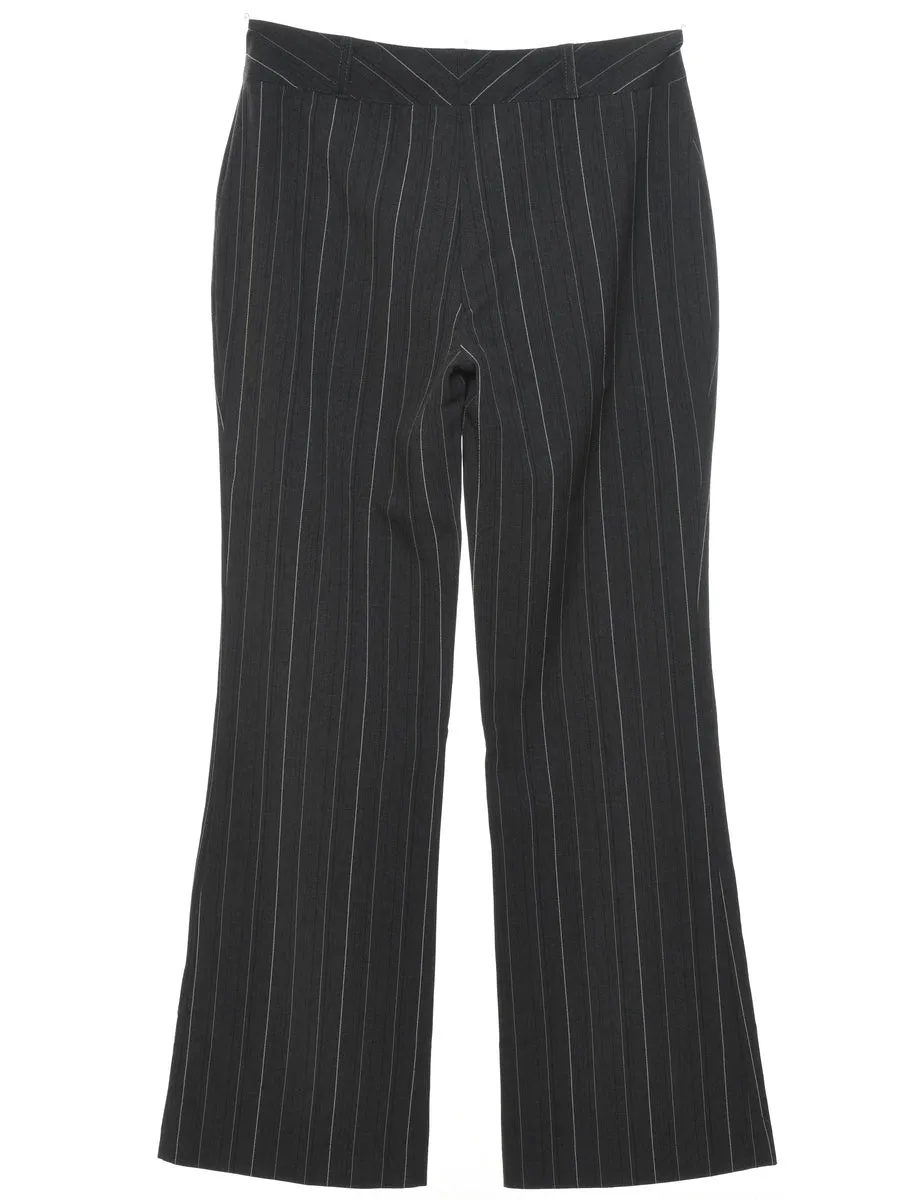 Dark Grey Striped Trousers - W30 L31