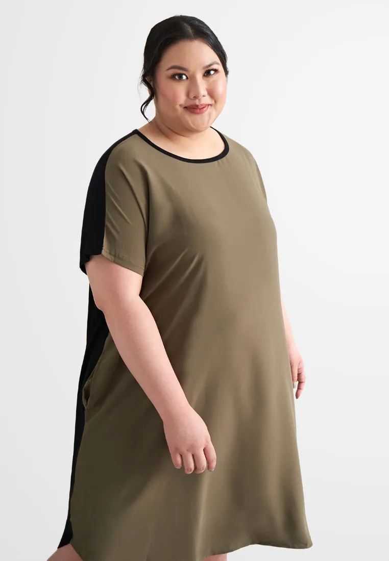 Dency Back Stretch Lounge Dress - Army Green