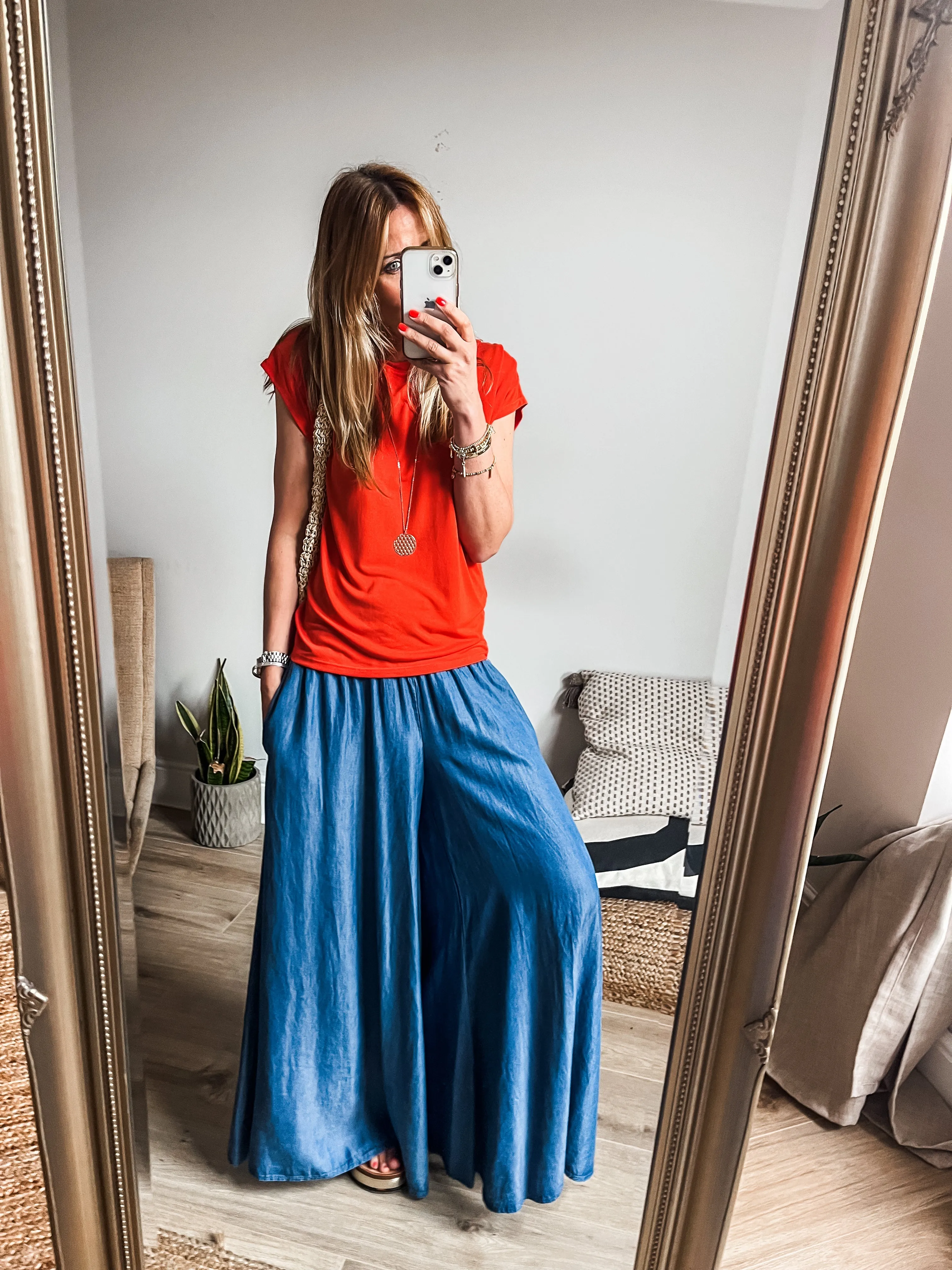 Denim Palazzo Pants