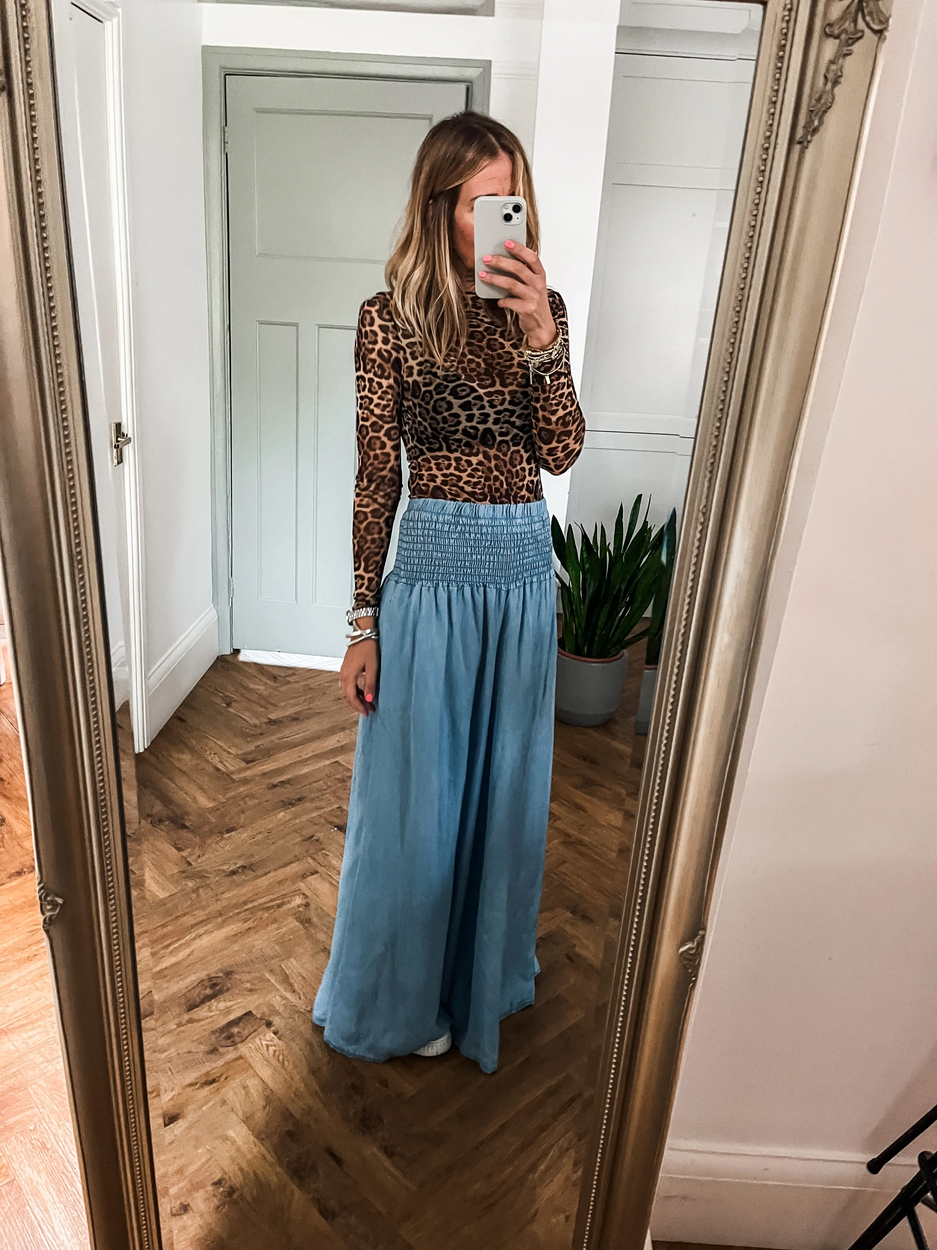 Denim Palazzo Pants