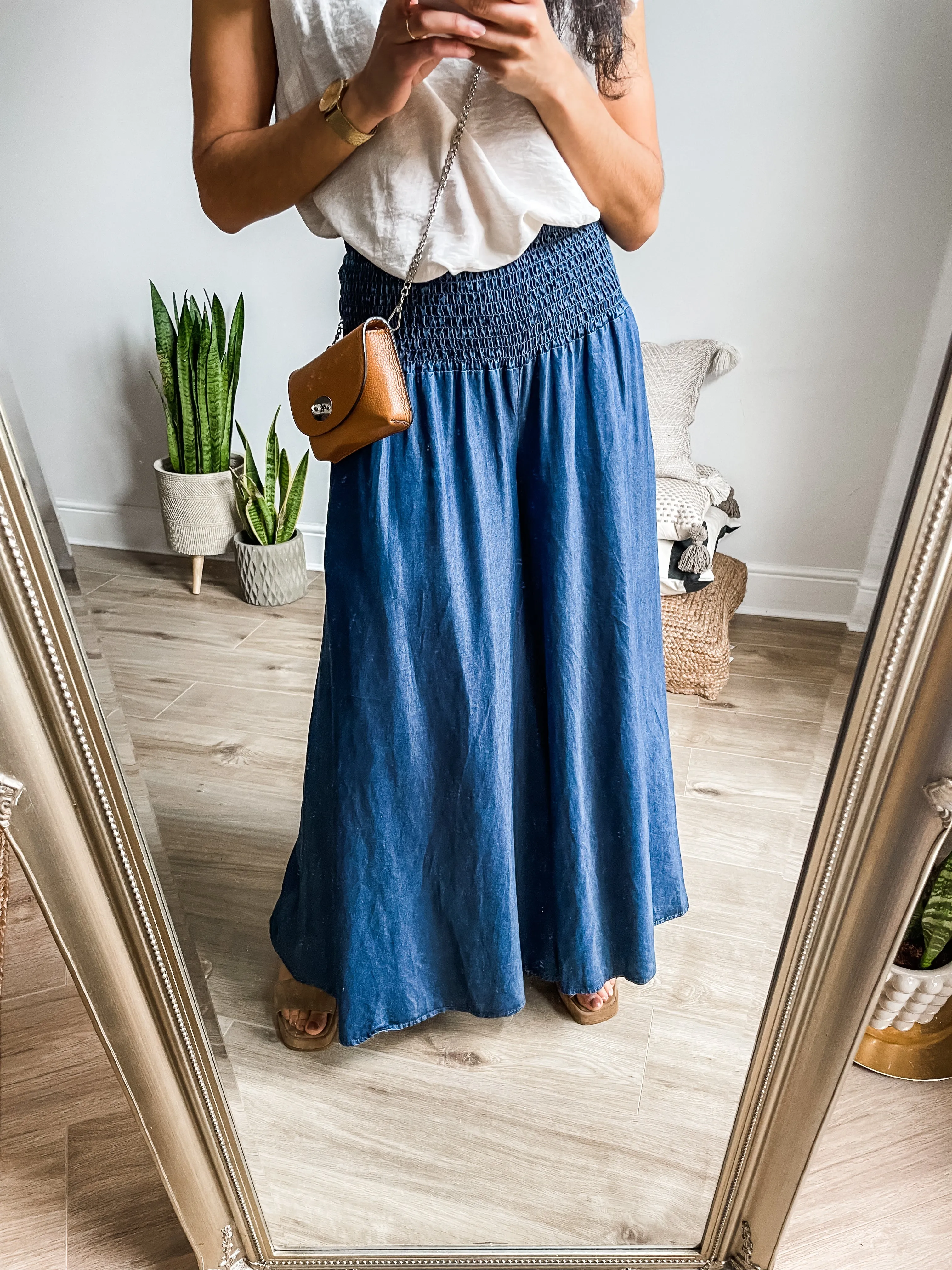 Denim Palazzo Pants