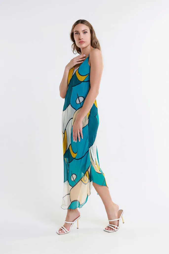 Desert Moon Rachel Silk Midi Dress (DT224D)