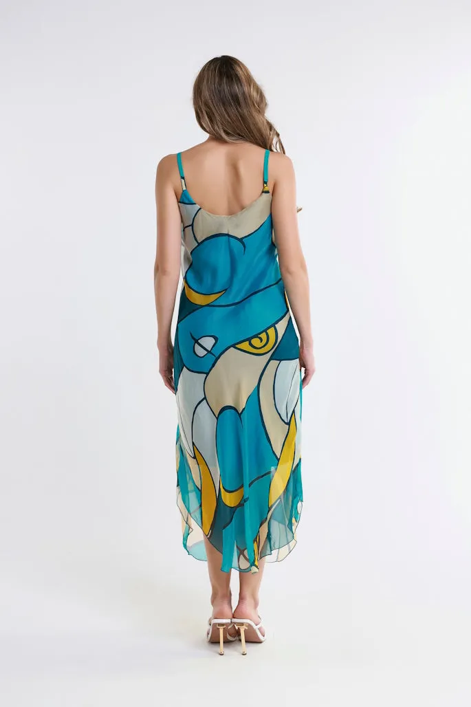 Desert Moon Rachel Silk Midi Dress (DT224D)