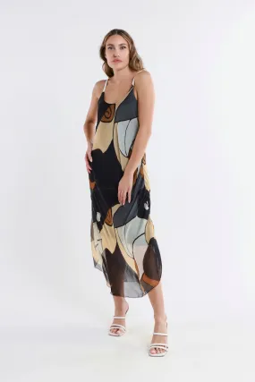 Desert Moon Rachel Silk Midi Dress (DT224D)