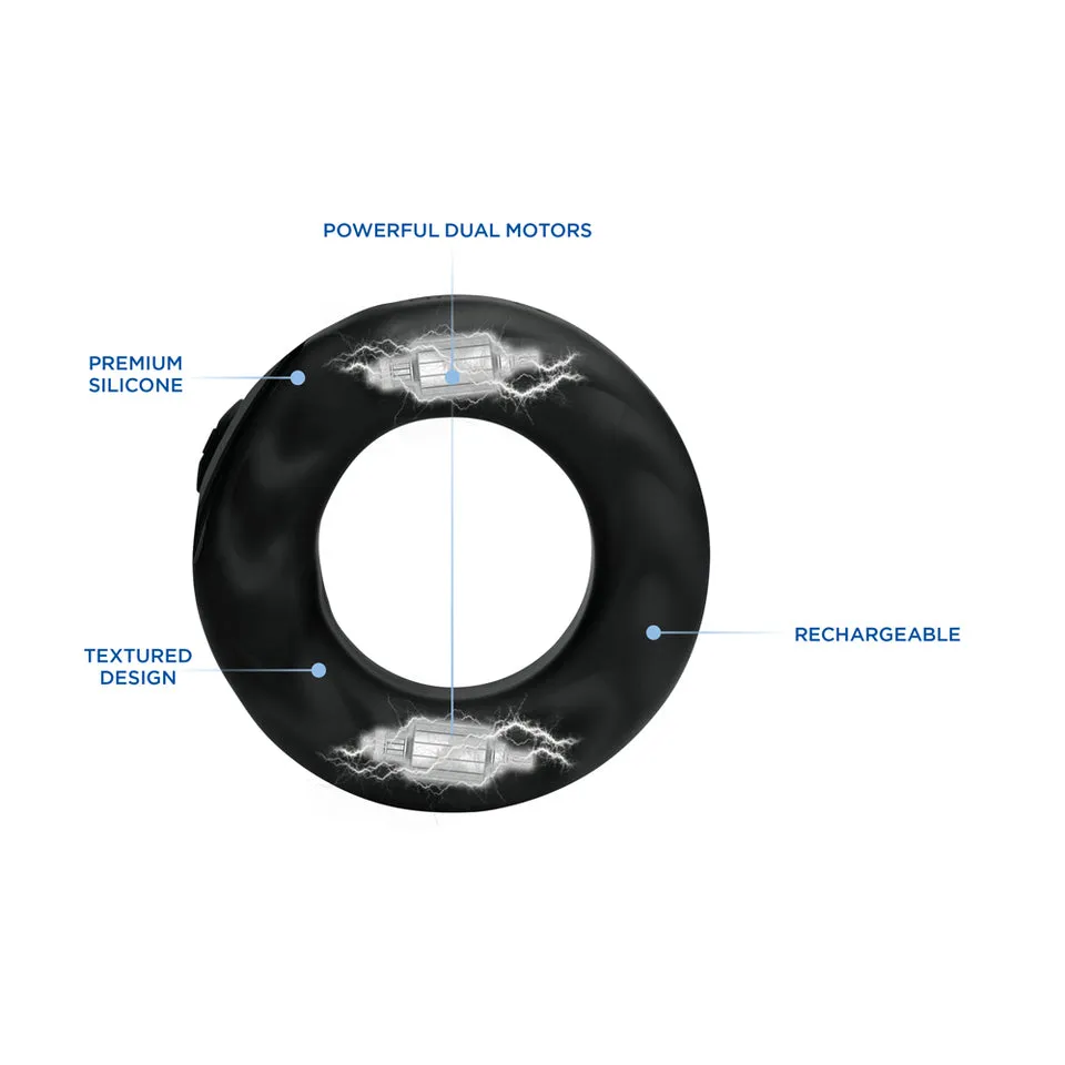 E-Stim Pro Silicone Vibrating Cock Ring w/ Remote by Zeus