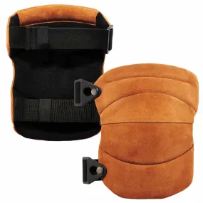 Ergodyne 18232 230LTR  Brown Leather Knee Pads - Wide Soft Cap