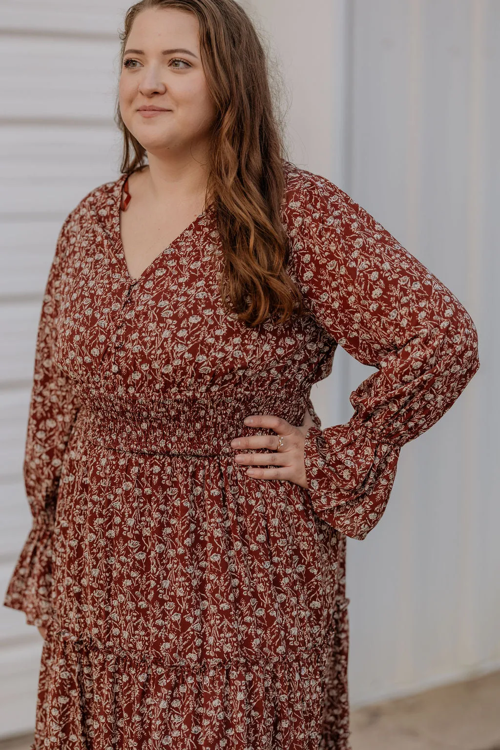 EVERLYNN CURVY FLORAL LONG MAXI DRESS