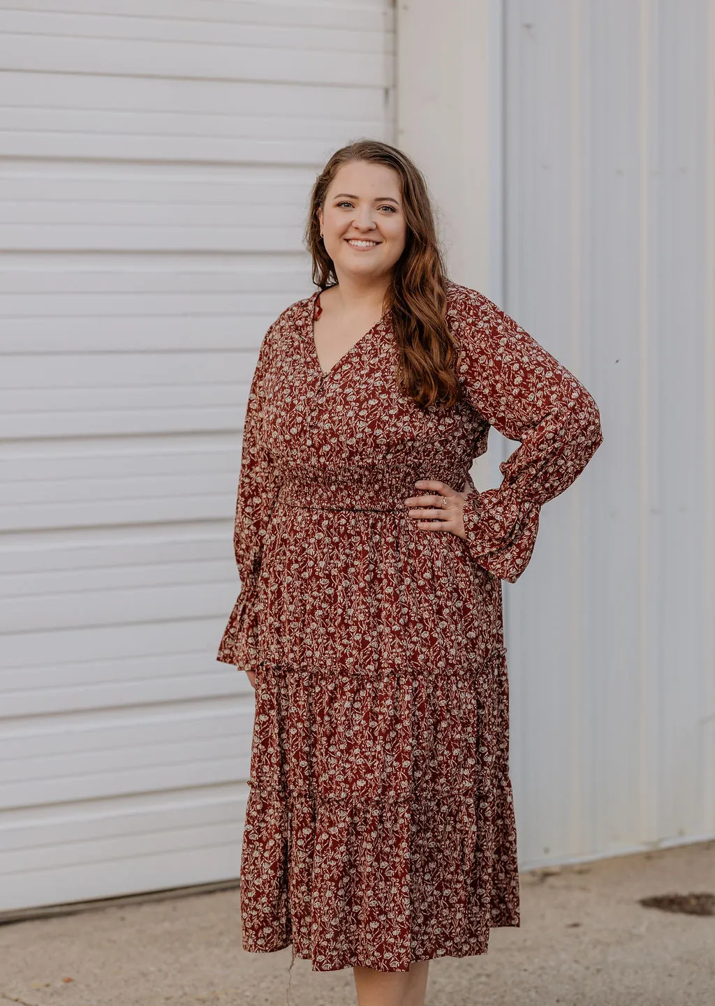 EVERLYNN CURVY FLORAL LONG MAXI DRESS