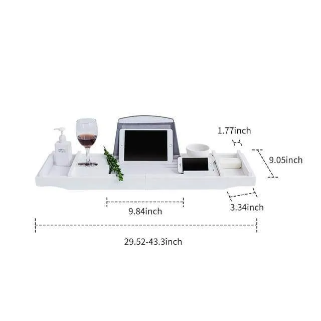 Extendable Bathtub Non-Slip Food Drink Tray