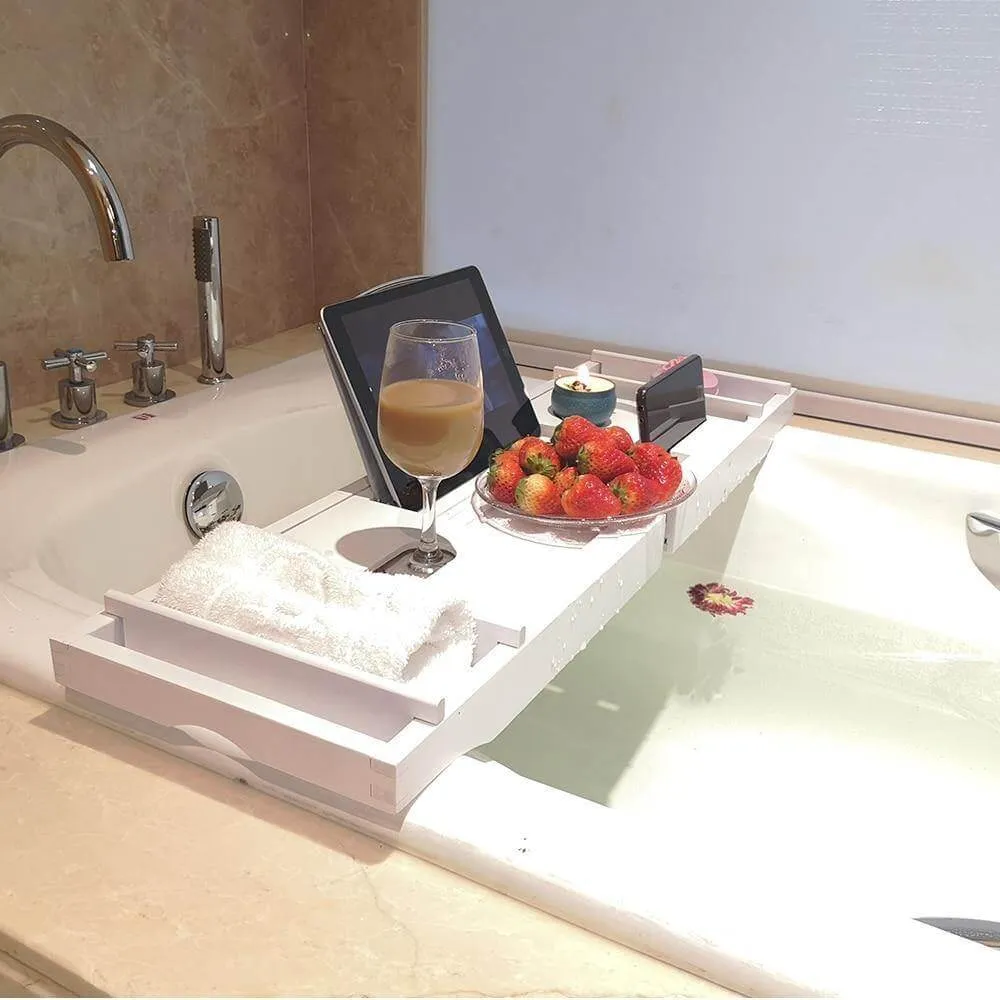 Extendable Bathtub Non-Slip Food Drink Tray