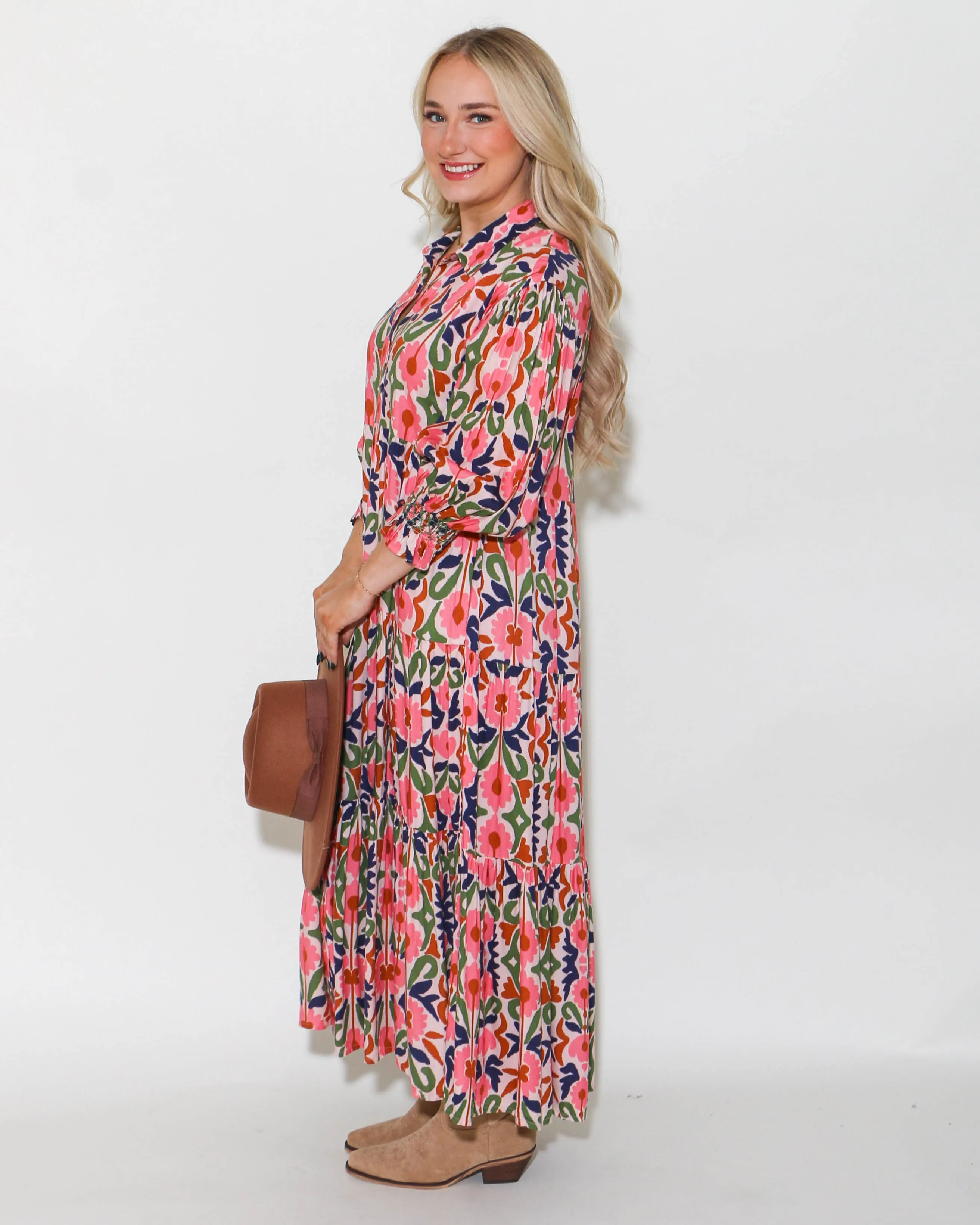 Fall Florals Midi Dress