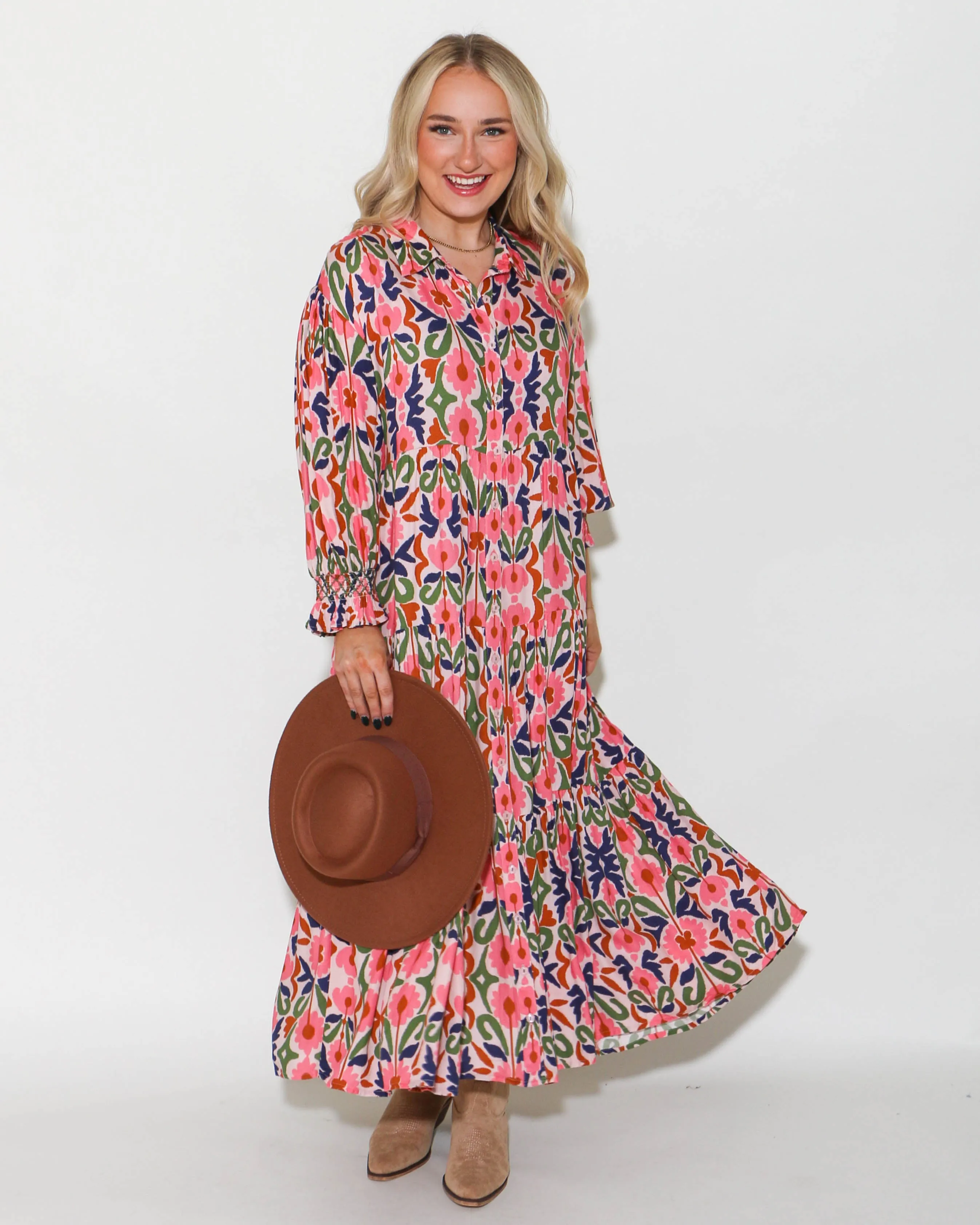 Fall Florals Midi Dress