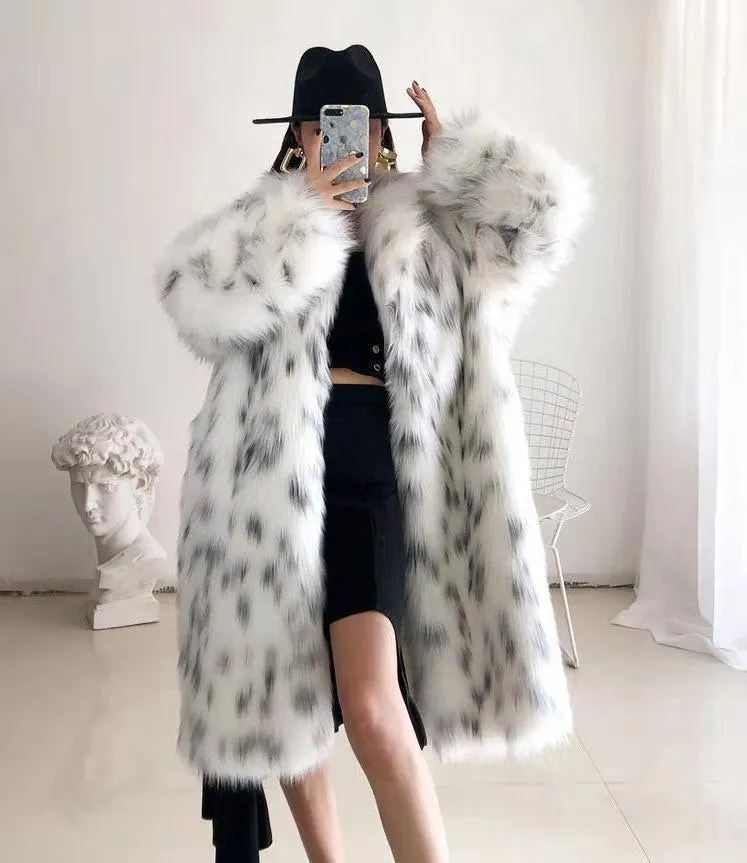 Faux Fox Fur Leopard Print