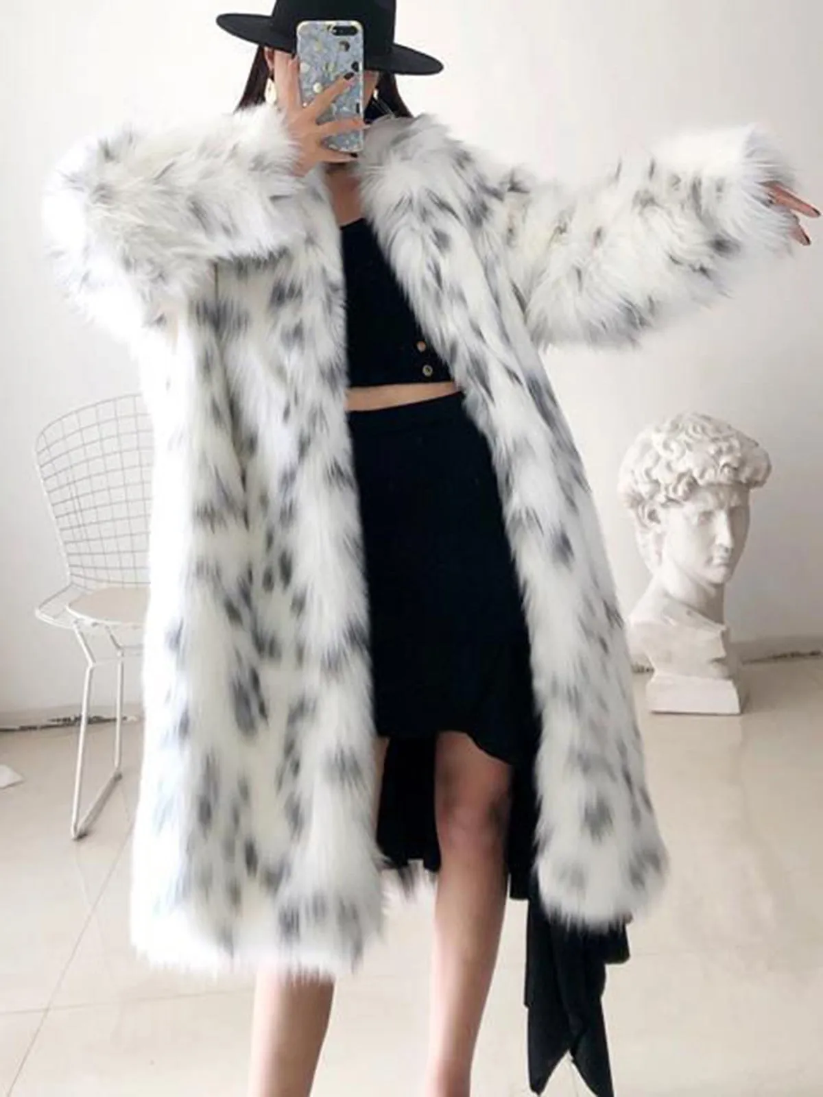 Faux Fox Fur Leopard Print