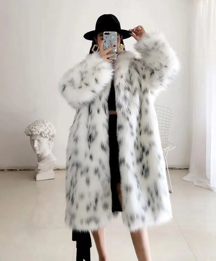 Faux Fox Fur Leopard Print