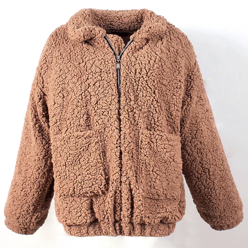 Faux Fur Cozy Cute Super Warm Soft Zipper Lined Casual Coat