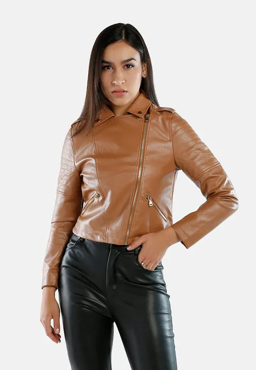 Faux Leather Biker Jacket