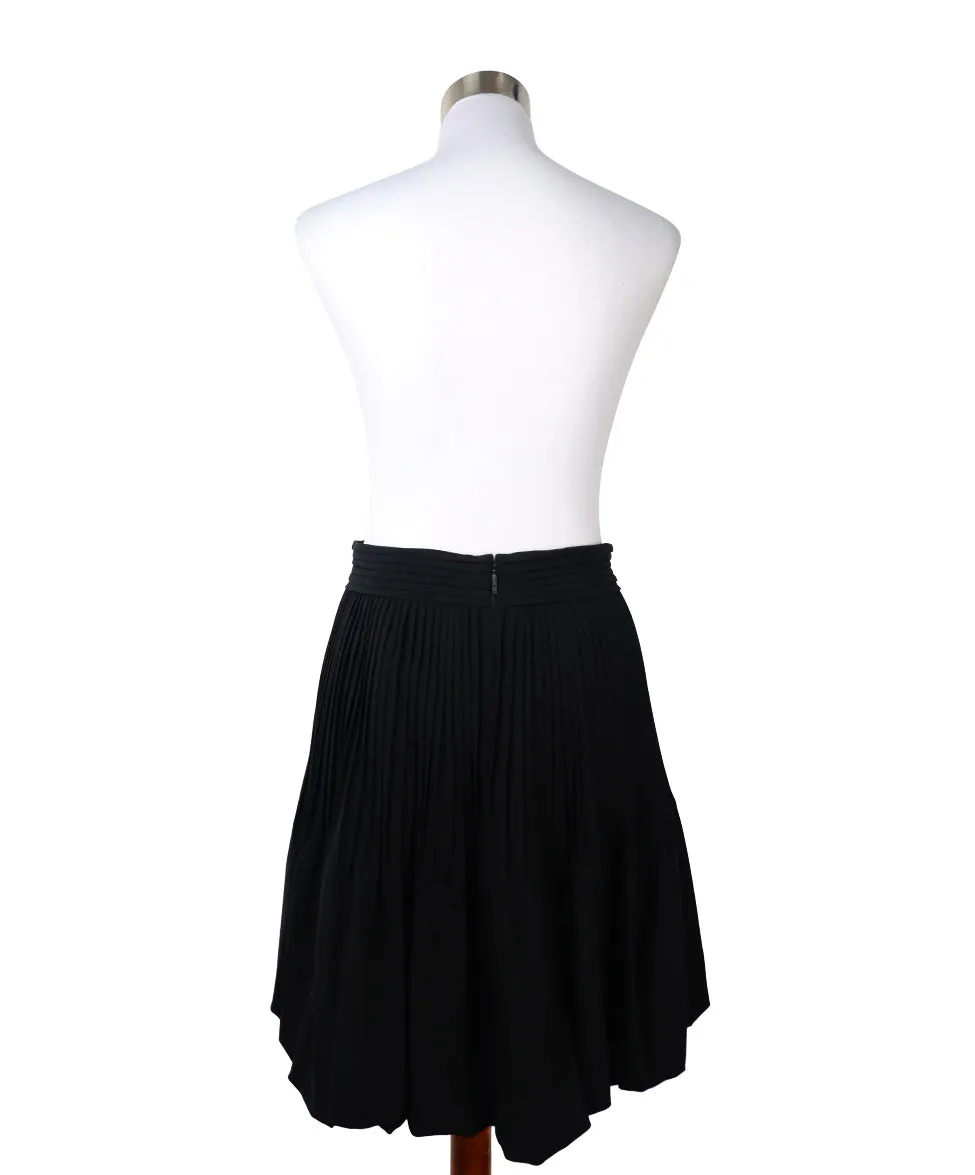 Fendi Black Silk Pleated Skirt sz 8