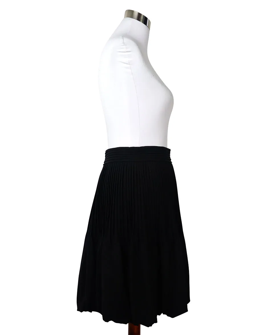 Fendi Black Silk Pleated Skirt sz 8