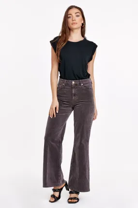 FIONA HIGH RISE WIDE LEG CORDUROY PANTS ESPRESSO